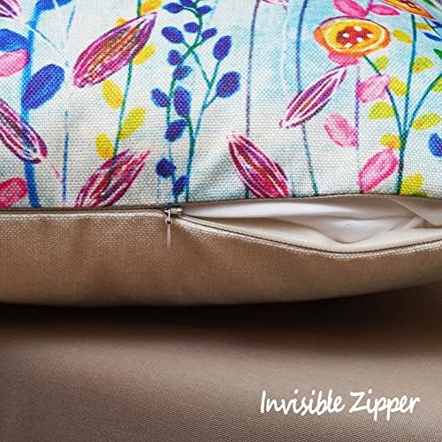 JOJOGOGO Waterproof Flower Pillow Covers Set of 4 18x18