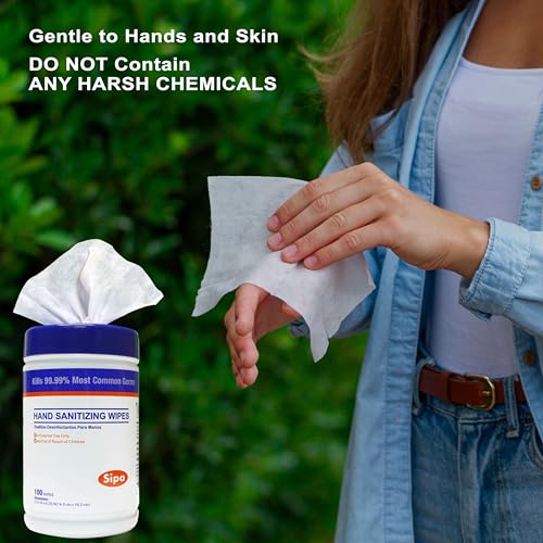 SIPA Hand Sanitizing Wipes 100 Count 4 Canisters