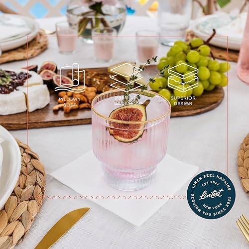 200 Linen-Feel Disposable Napkins - Made in USA