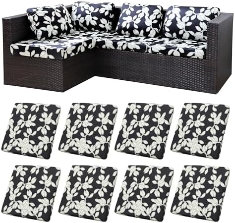 8Pcs Stretch Outdoor Cushion Covers for Patio Furniture