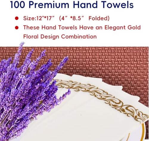 JOLLY CHEF 100 Gold and White Disposable Napkins