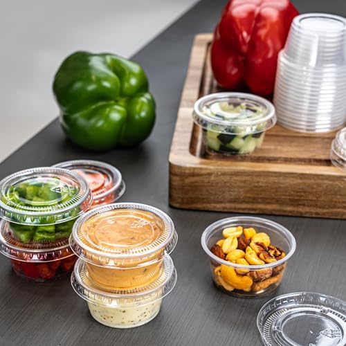 Amazon Basics 2oz Disposable Cups and Lids 50 Count