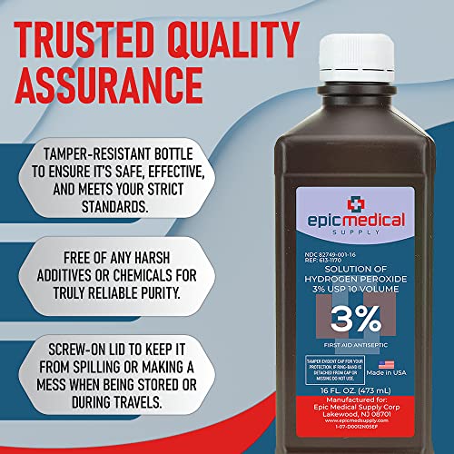 3 Hydrogen Peroxide Solution 16 Oz First Aid Antiseptic Cleaner