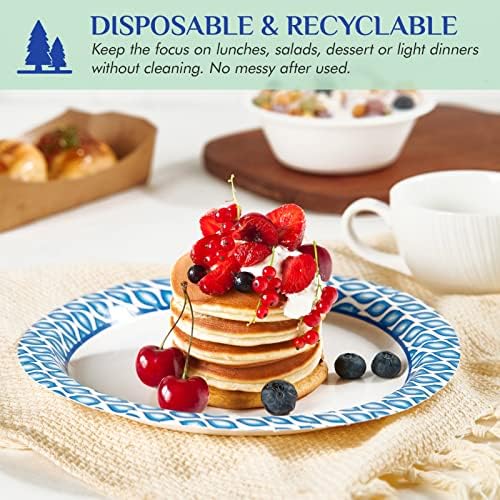 MUCHII 8375 Inch Disposable Paper Plates 300 Count