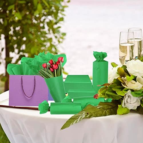 100 Sheets Green Tissue Paper for Wrapping and Crafts