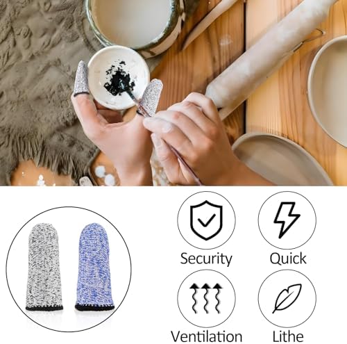 Sibba Cut Resistant Finger Cots 20Pcs Reusable Protector Gloves