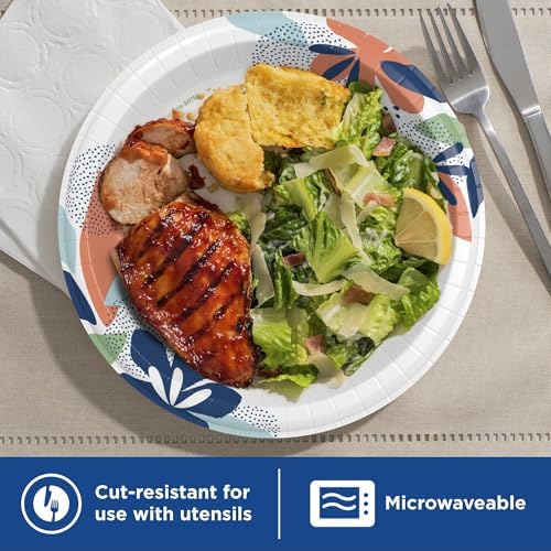 Dixie Large Paper Plates 10 Inch 204 Count 2X Stronger