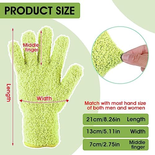 Sibba 2pcs Microfiber Dusting Mitt Gloves for Cleaning