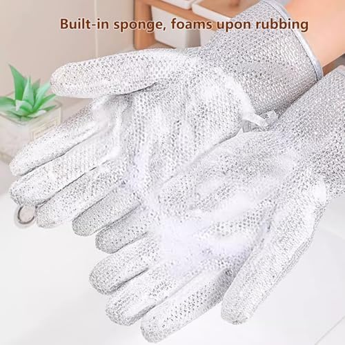 Steel Wire Dishwashing Gloves 2 Pairs