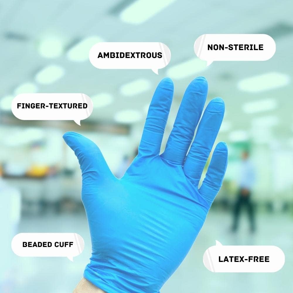 PSBM Nitrile Gloves Blue Small 3 Mil 2000 Count