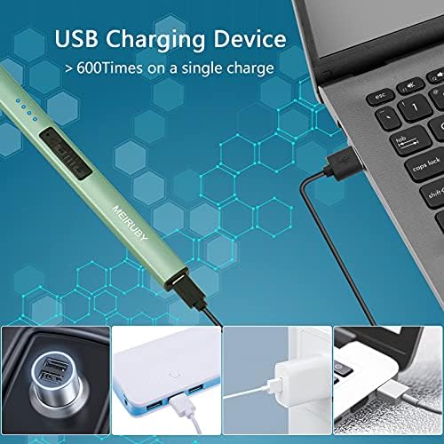 Electric Candle Lighter - Windproof Rechargeable Flameless Green USB