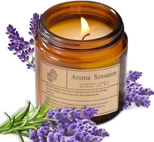 Organic Lavender Soy Candles for Home Stress Relief and Meditation 7oz