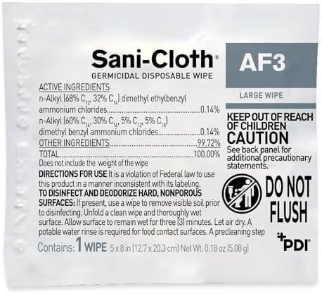 PDI Sani-Cloth AF3 Wipes 5x8 Inches