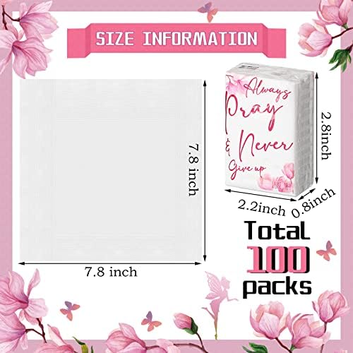 Spiareal 100 Pack Travel Size 3 Ply Tissues with Bible Verses