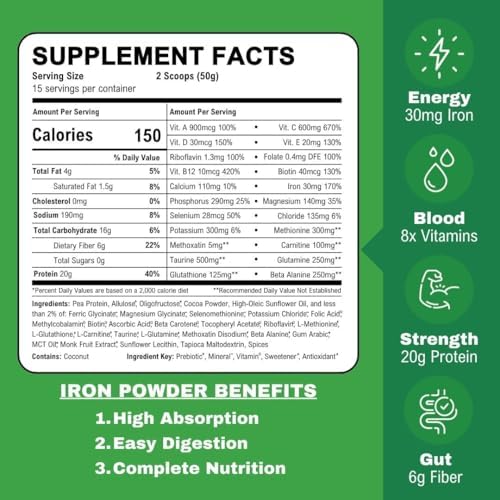 Smart Eats Iron Powder - 30 Scoops Chocolate Flavor