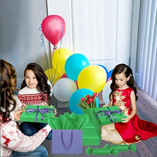 100 Sheets Green Tissue Paper for Wrapping and Crafts