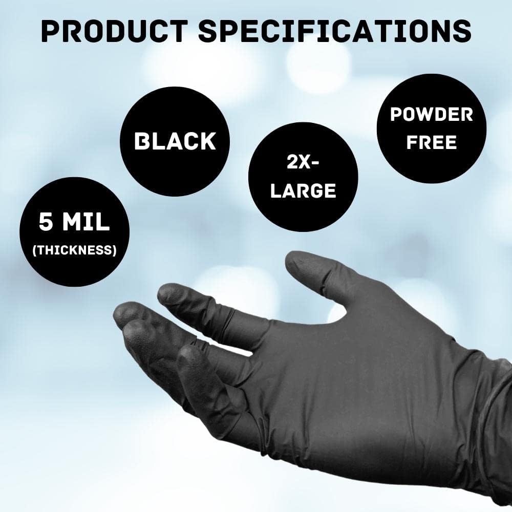 PSBM Black Nitrile Disposable Gloves 1000 Count