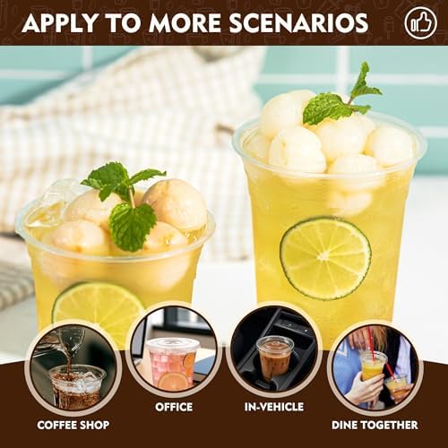 YEEHAW 16 oz 100 Pack Iced Coffee Cups with Lids