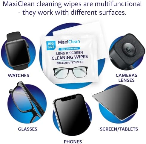 Maxi Clean Lens Wipes for Eyeglasses and Electronics