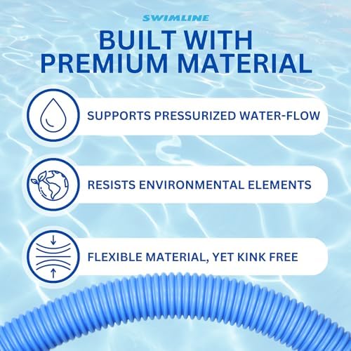 Hydrotools Pool Vacuum Hose 125 X 24 Kink Resistant Swivel Cuff