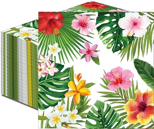 50 Count Tropical Hibiscus Decor Paper Napkins