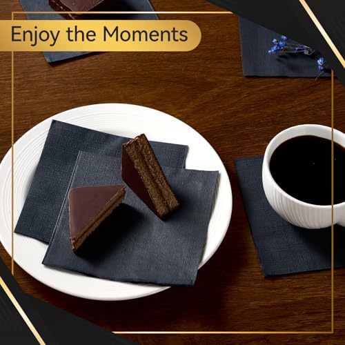 Vplus 500 Pack Black Cocktail Napkins 49x49 inch