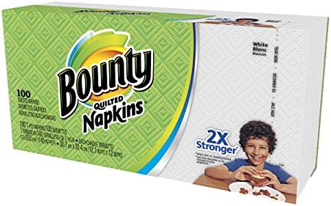Bounty Quilted Napkins 1 Ply White 100 Pack