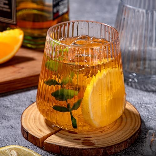 30 Pack Ribbed Plastic Wine Glasses for Home Parties