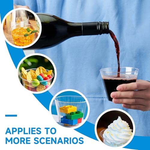 RACETOP 9 Oz Clear Plastic Cups 100 Pack