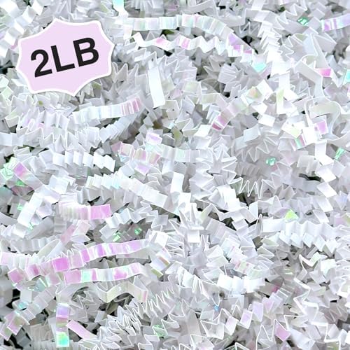 2LB Iridescent Crinkle Paper Shred for Gift Boxes and Baskets