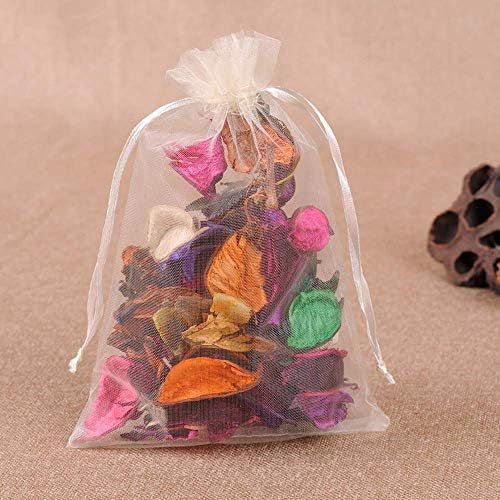 Wudygirl 100pcs 5x7 Inch White Organza Drawstring Gift Bags