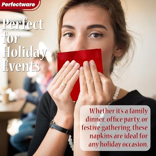 Perfectware 2 Ply Red Dinner Napkins 50 CT