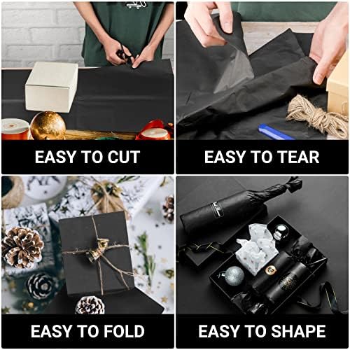 EUSOAR Black Wrapping Tissue Paper 20x30 Inches 200pcs