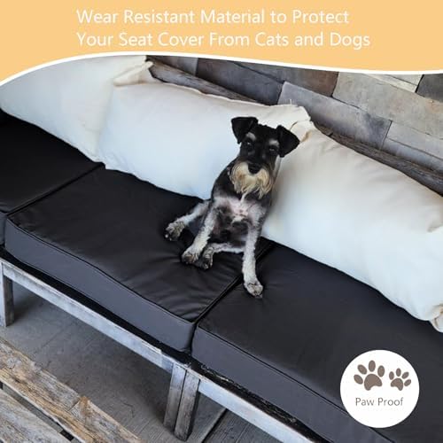 Oslimea Outdoor Cushion Covers 2 Pack Black 25x27x5 Inch
