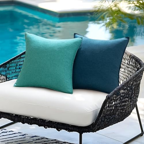 ANRODUO Set of 2 Waterproof Pillow Covers Turquoise