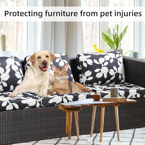 8Pcs Stretch Outdoor Cushion Covers for Patio Furniture