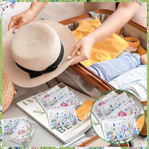 50 Pack Wildflower Pocket Tissues Floral Design 3 Ply