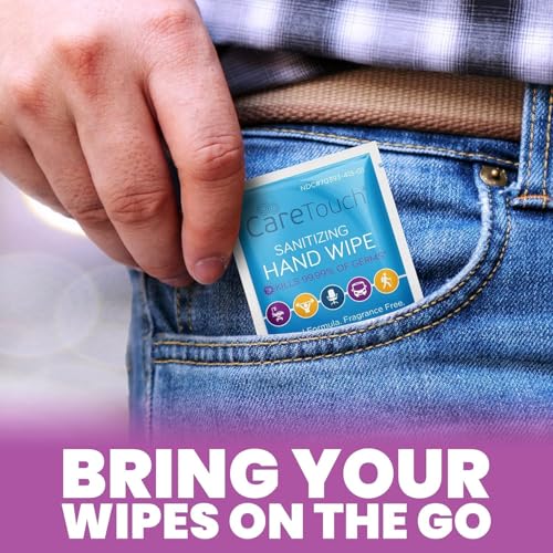 Care Touch Hand Sanitizer Wipes - 110 Pack Travel Size