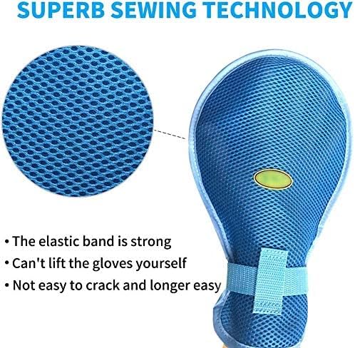 Fanwer Dementia Restraint Gloves - 2PCS Blue Unisex Protective Gloves
