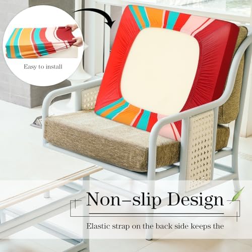Newwiee 8 Pcs Stretchy Patio Cushion Covers