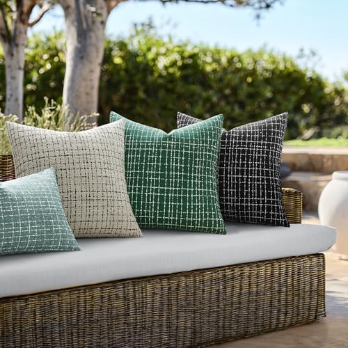 EMEMA Outdoor Waterproof Throw Pillow Covers Pack of 2 20x20 Inch