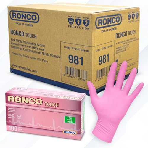 Disposable Pink Nitrile Gloves 4 MIL Large 1000 Pack