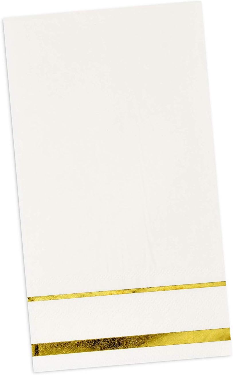 Gift Boutique 100 Gold Trim Lined Napkins Elegant Dinner Party Use