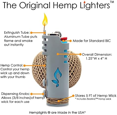 Hemplights Hemp Wick Lighter Wrapper Yellow