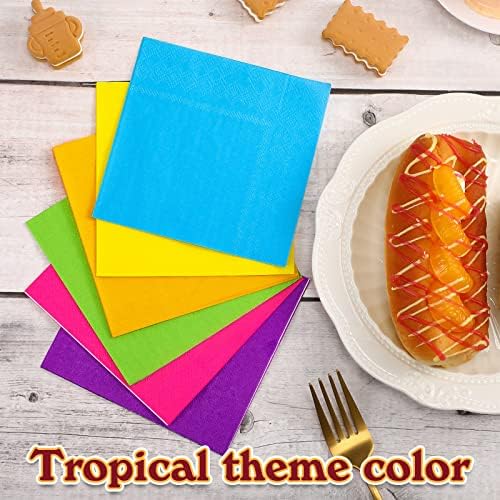 120 Piece Rainbow Tropical Party Napkins