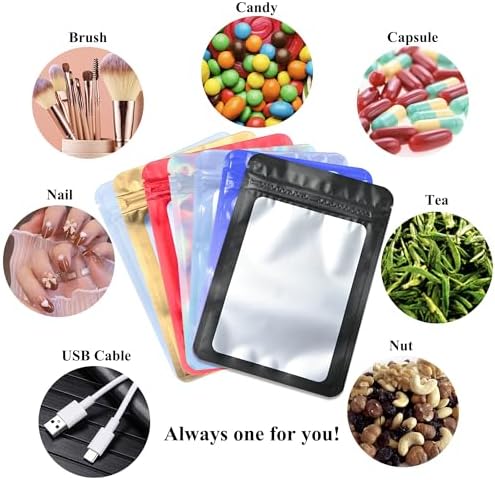 Resealable Mylar Pouch Pen Bags 100PCS Black 55 x 8 Inch