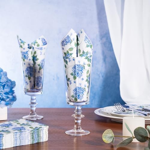 WRAPAHOLIC 25Pcs Hydrangea Napkins 3-Ply