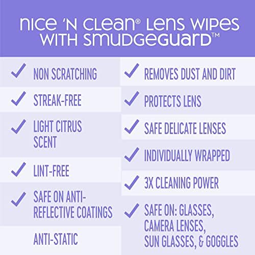 Nice N Clean SmudgeGuard Lens Wipes 100 Pack