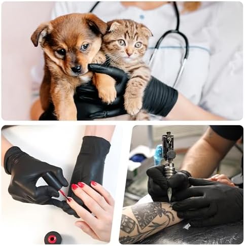 Nitrile Gloves Latex Free Powder Free for Kitchen Cleaning Gardening Black