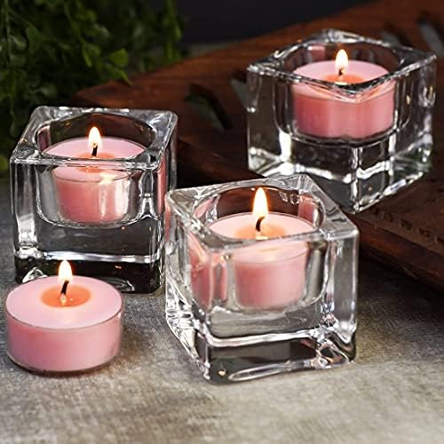 DEYBBY Natural Soy Wax Tealight Candles 12 Pack Romantic Rose Aromatherapy